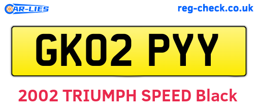 GK02PYY are the vehicle registration plates.