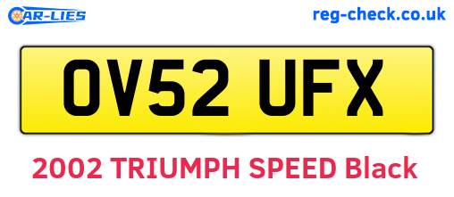 OV52UFX are the vehicle registration plates.