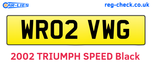 WR02VWG are the vehicle registration plates.