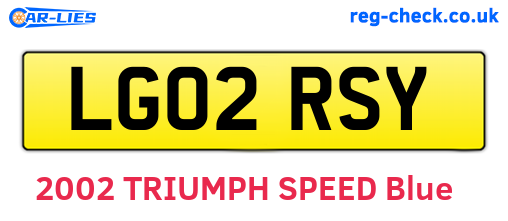 LG02RSY are the vehicle registration plates.