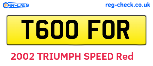 T600FOR are the vehicle registration plates.