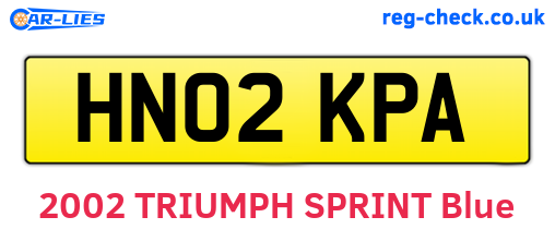 HN02KPA are the vehicle registration plates.