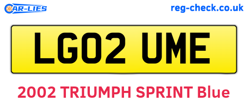 LG02UME are the vehicle registration plates.