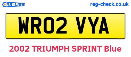 WR02VYA are the vehicle registration plates.