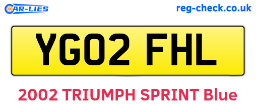 YG02FHL are the vehicle registration plates.