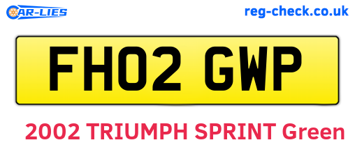 FH02GWP are the vehicle registration plates.