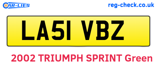 LA51VBZ are the vehicle registration plates.