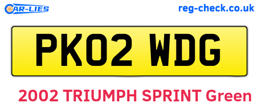 PK02WDG are the vehicle registration plates.