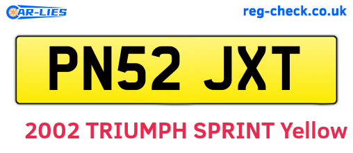 PN52JXT are the vehicle registration plates.