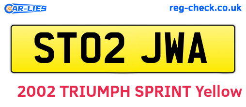 ST02JWA are the vehicle registration plates.