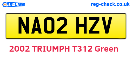 NA02HZV are the vehicle registration plates.