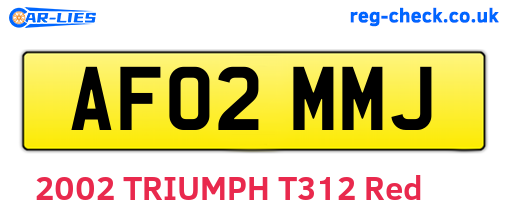 AF02MMJ are the vehicle registration plates.
