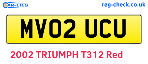 MV02UCU are the vehicle registration plates.