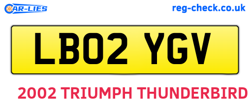LB02YGV are the vehicle registration plates.