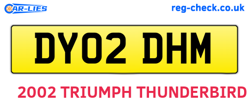 DY02DHM are the vehicle registration plates.