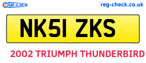 NK51ZKS are the vehicle registration plates.