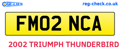 FM02NCA are the vehicle registration plates.