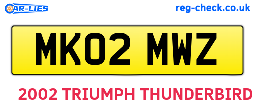 MK02MWZ are the vehicle registration plates.