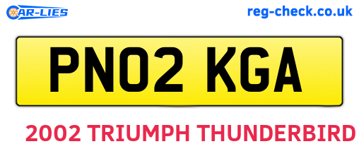 PN02KGA are the vehicle registration plates.
