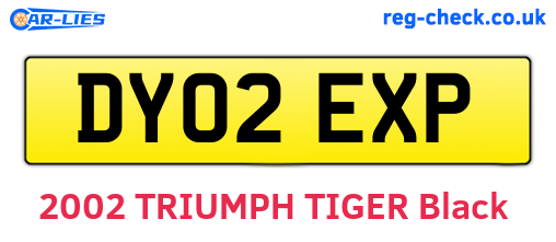 DY02EXP are the vehicle registration plates.