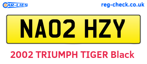 NA02HZY are the vehicle registration plates.