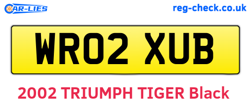 WR02XUB are the vehicle registration plates.