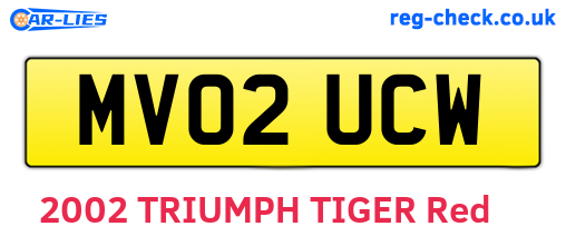 MV02UCW are the vehicle registration plates.
