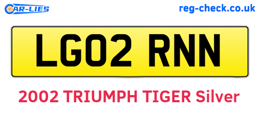 LG02RNN are the vehicle registration plates.