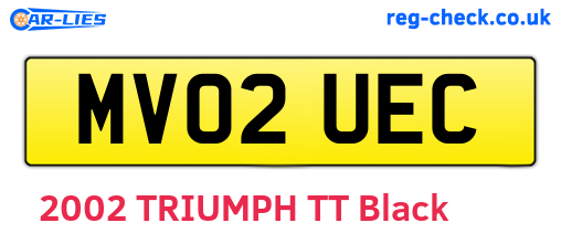 MV02UEC are the vehicle registration plates.