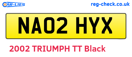 NA02HYX are the vehicle registration plates.