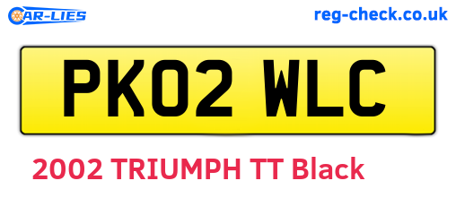 PK02WLC are the vehicle registration plates.