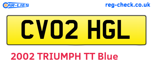CV02HGL are the vehicle registration plates.