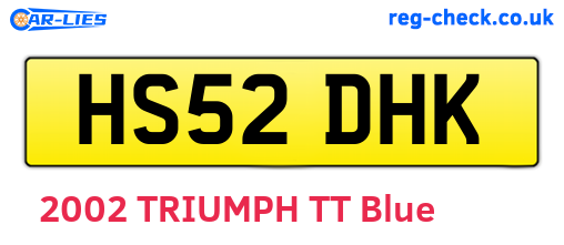 HS52DHK are the vehicle registration plates.