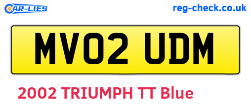 MV02UDM are the vehicle registration plates.