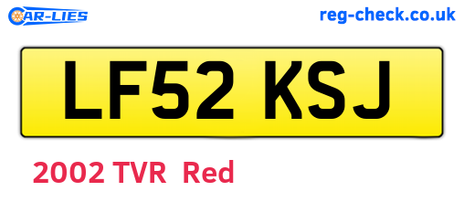 LF52KSJ are the vehicle registration plates.