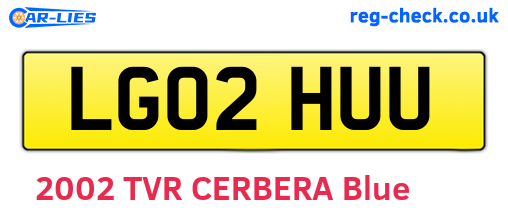 LG02HUU are the vehicle registration plates.