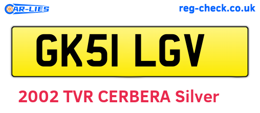 GK51LGV are the vehicle registration plates.