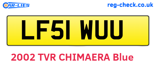 LF51WUU are the vehicle registration plates.