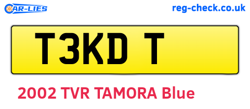 T3KDT are the vehicle registration plates.
