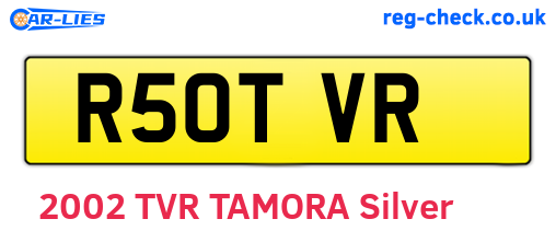 R50TVR are the vehicle registration plates.