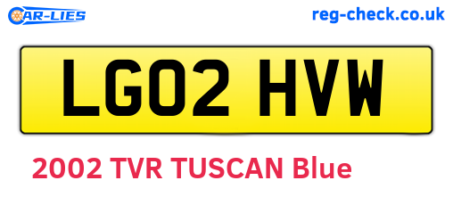 LG02HVW are the vehicle registration plates.