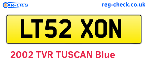 LT52XON are the vehicle registration plates.