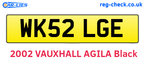 WK52LGE are the vehicle registration plates.
