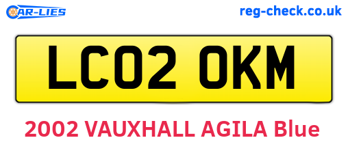 LC02OKM are the vehicle registration plates.