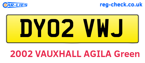DY02VWJ are the vehicle registration plates.