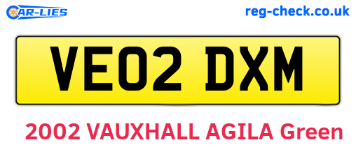 VE02DXM are the vehicle registration plates.