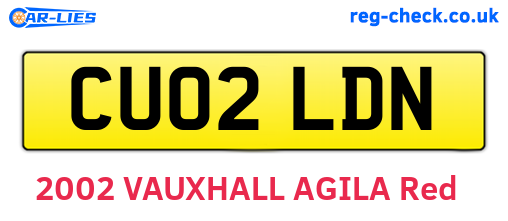 CU02LDN are the vehicle registration plates.