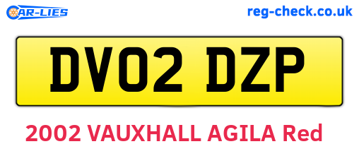 DV02DZP are the vehicle registration plates.