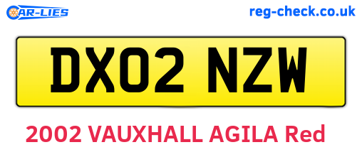 DX02NZW are the vehicle registration plates.