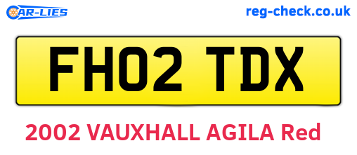 FH02TDX are the vehicle registration plates.